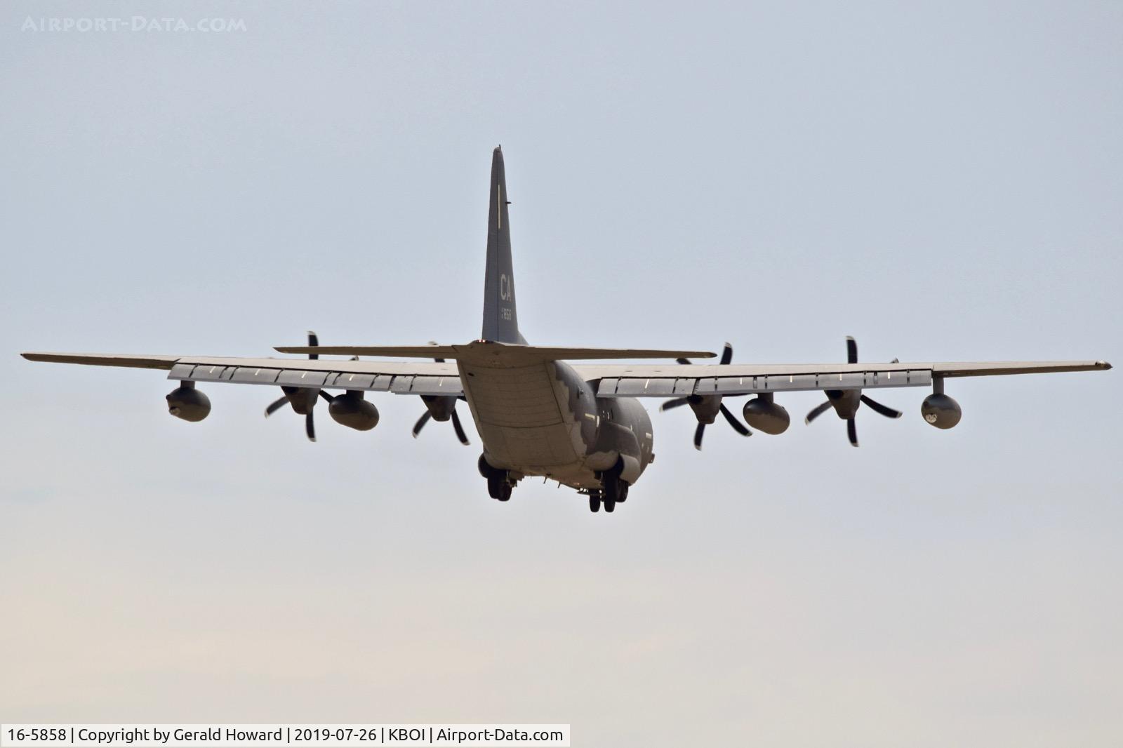 16-5858, 2016 Lockheed Martin HC-130J Hercules C/N 382-5858, Landing RWY 28L. 129th Rescue Wing, 130th Rescue Sq., California ANG, Moffett Field, CA.