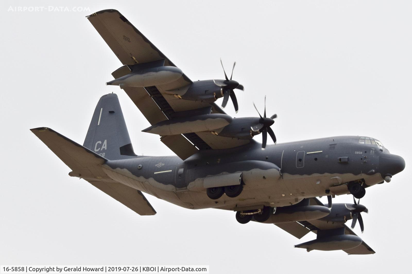 16-5858, 2016 Lockheed Martin HC-130J Hercules C/N 382-5858, Landing RWY 28L. 129th Rescue Wing, 130th Rescue Sq., California ANG, Moffett Field, CA.