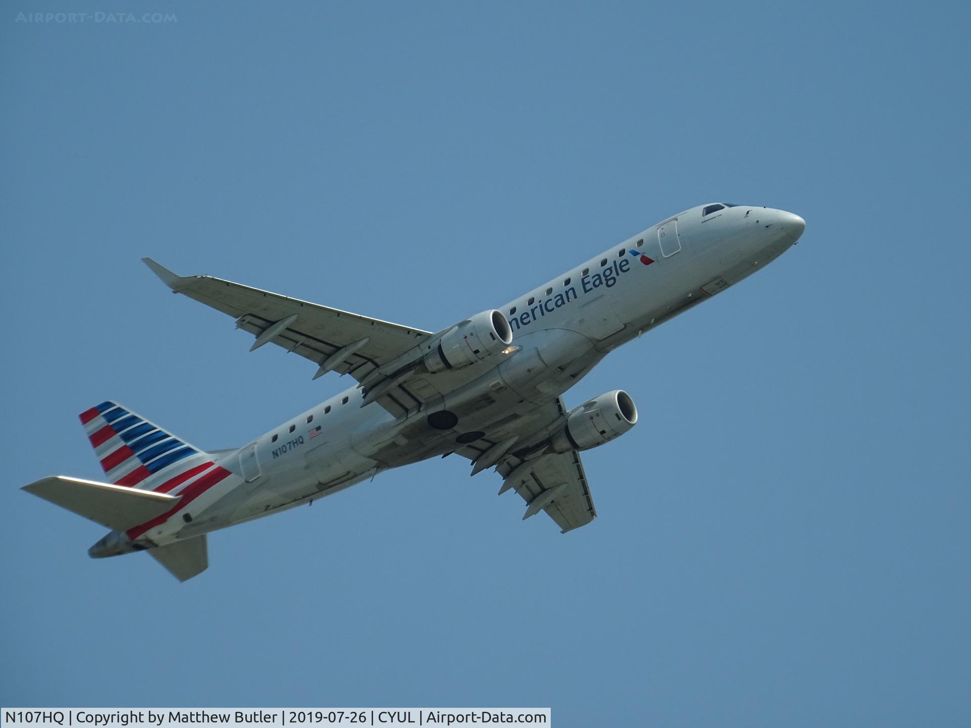 N107HQ, 2007 Embraer 175LR (ERJ-170-200LR) C/N 17000165, Taking off from CYUL