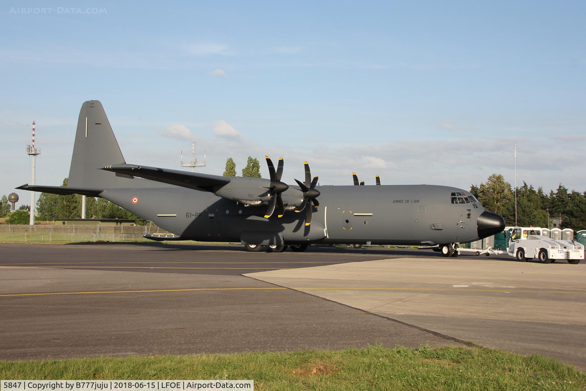 5847, 2018 Lockheed Martin C-130J-30 Hercules C/N 382-5847, at Evreux