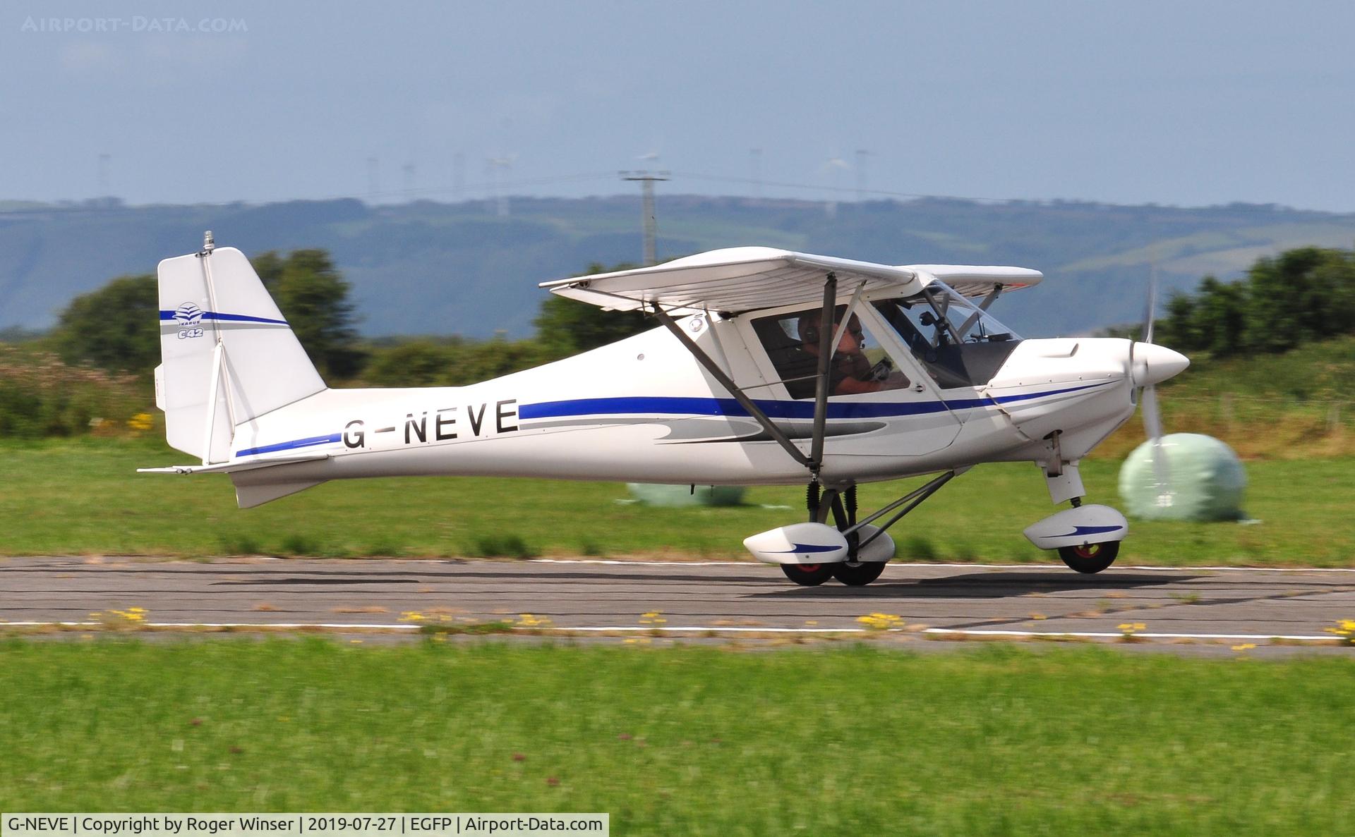 G-NEVE, 2016 Comco Ikarus C42 FB100 C/N 1608-7465, Visiting C.42 departing Runway 04.