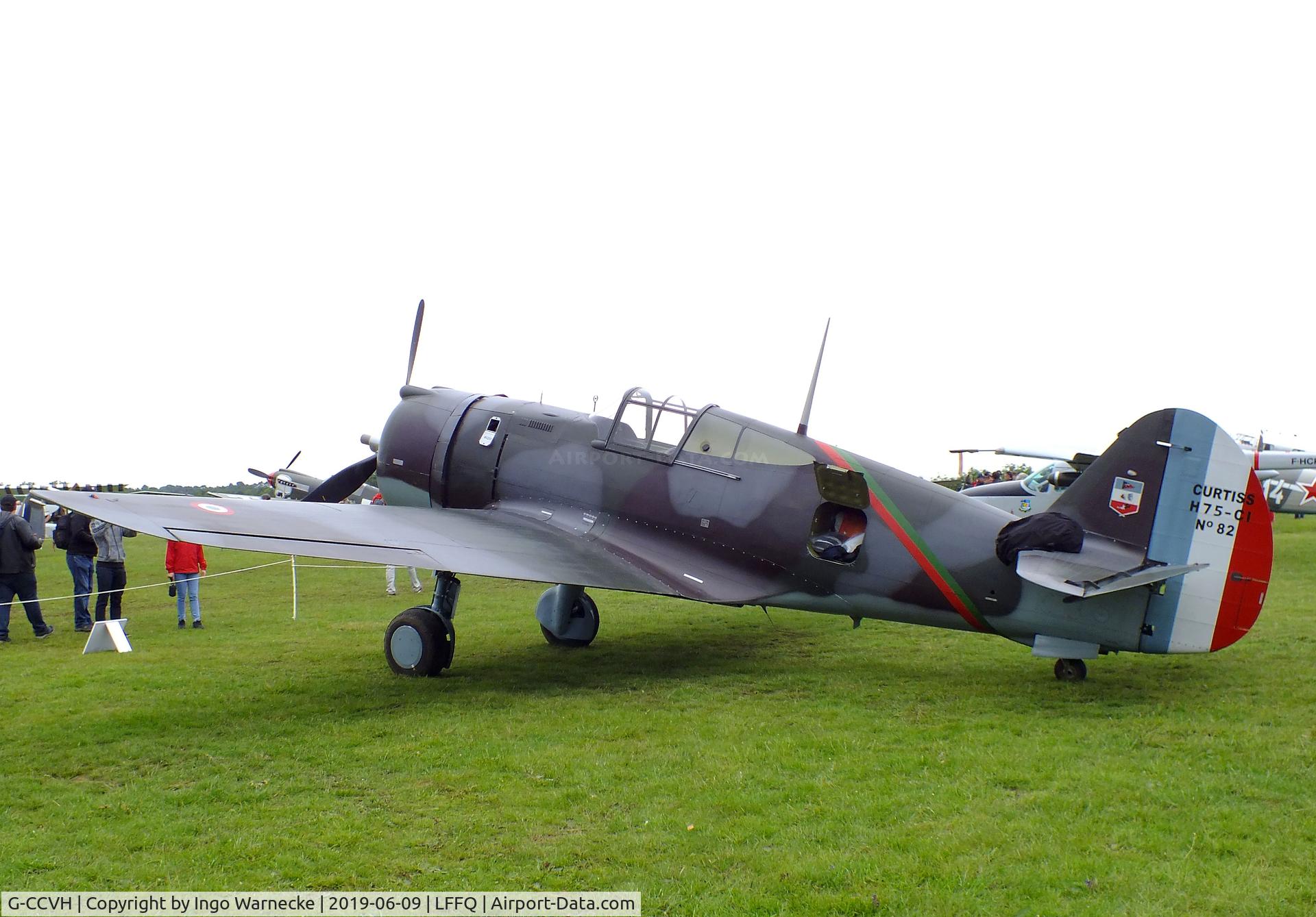 G-CCVH, 1939 Curtiss H-75A-1 C/N 12881, Curtiss H-75A-1 Hawk at the meeting aerien 2019, La-Ferte-Alais