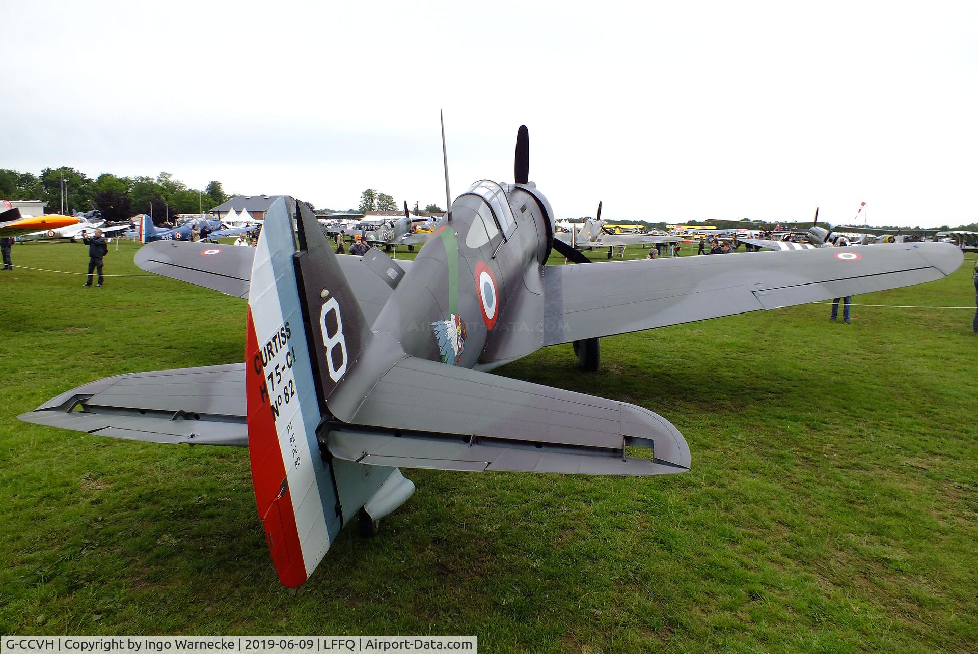 G-CCVH, 1939 Curtiss H-75A-1 C/N 12881, Curtiss H-75A-1 Hawk at the meeting aerien 2019, La-Ferte-Alais