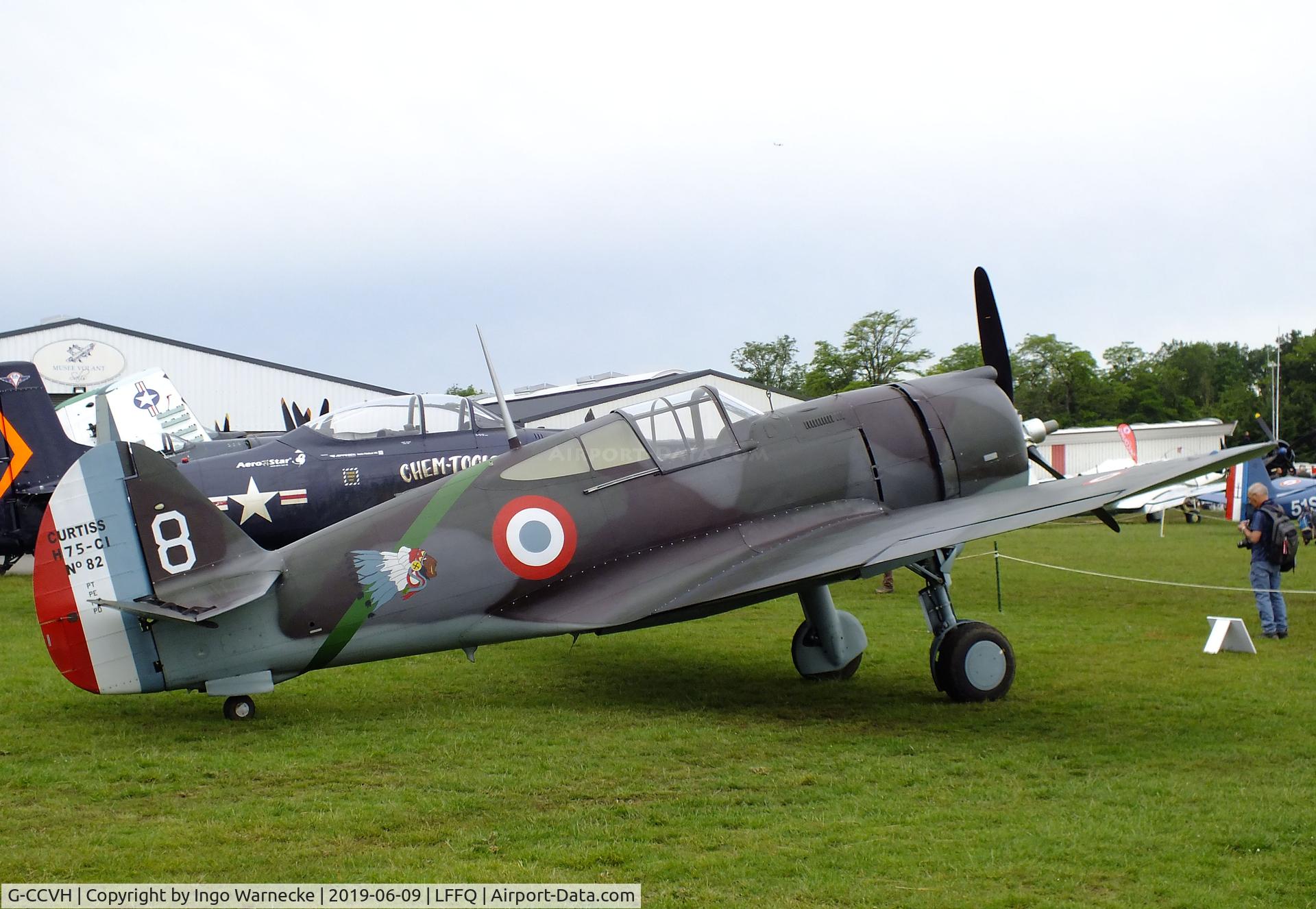 G-CCVH, 1939 Curtiss H-75A-1 C/N 12881, Curtiss H-75A-1 Hawk at the meeting aerien 2019, La-Ferte-Alais