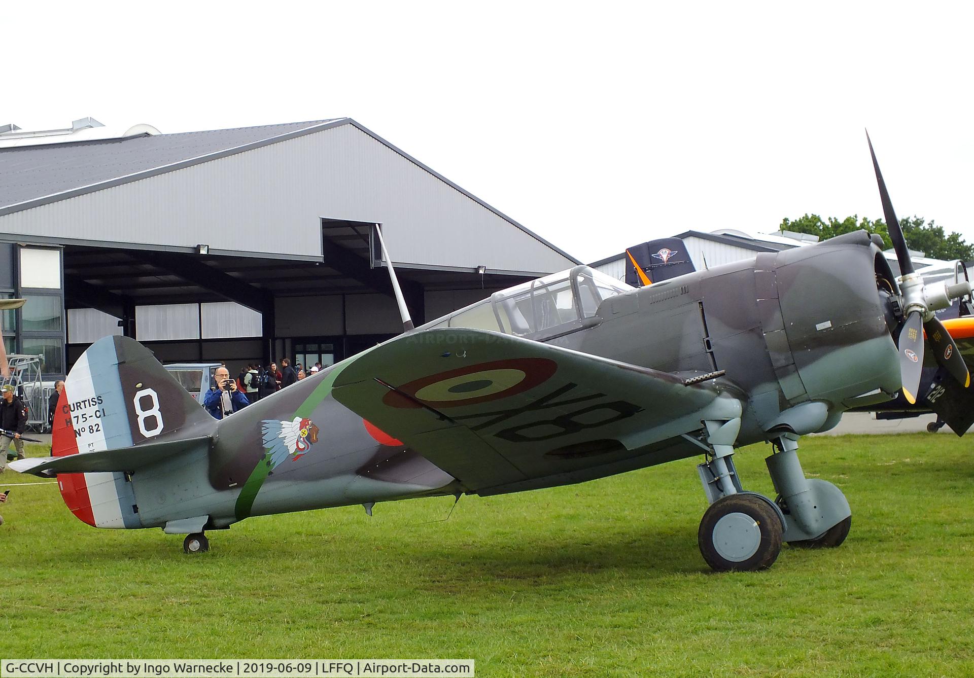 G-CCVH, 1939 Curtiss H-75A-1 C/N 12881, Curtiss H-75A-1 Hawk at the meeting aerien 2019, La-Ferte-Alais