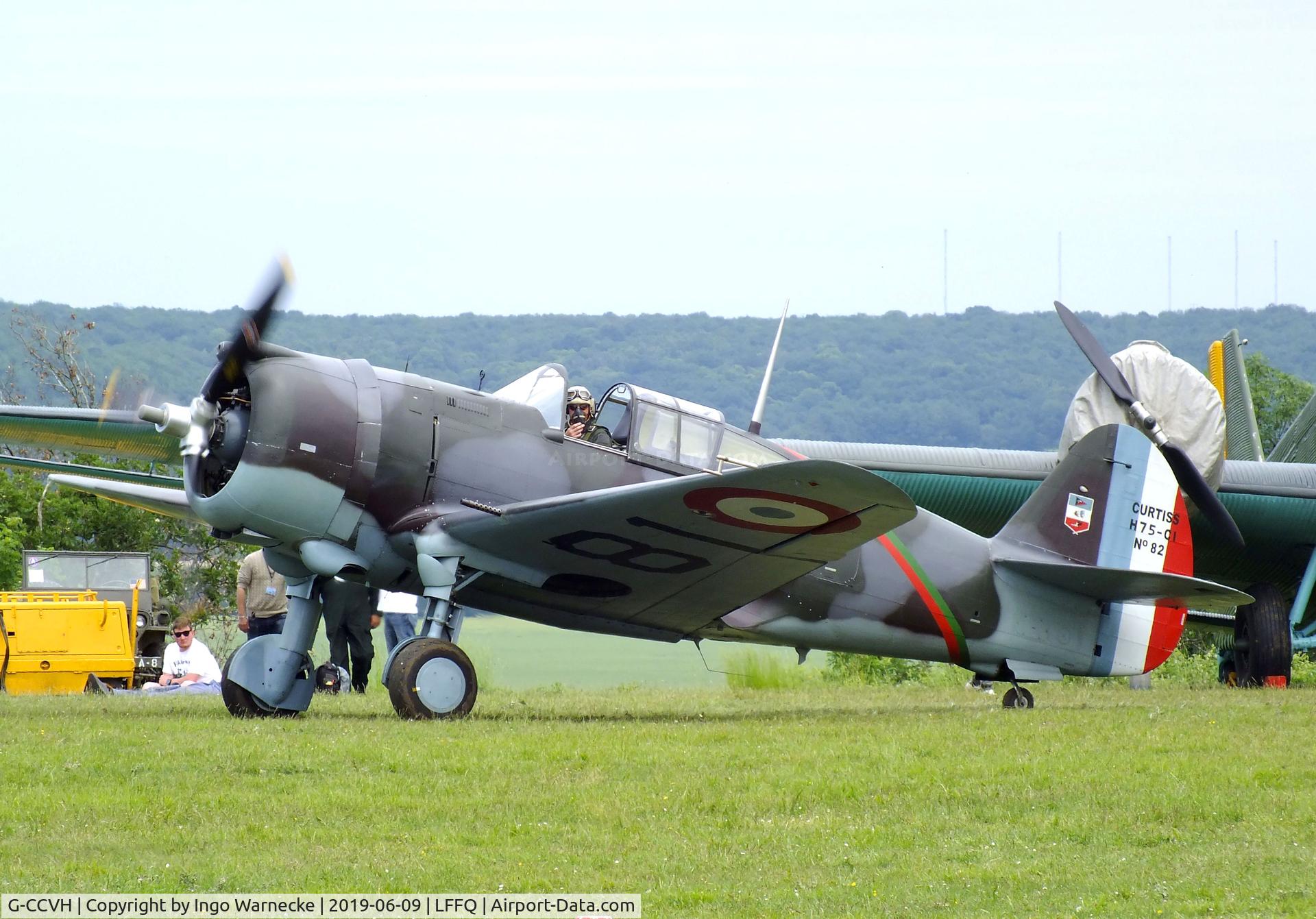 G-CCVH, 1939 Curtiss H-75A-1 C/N 12881, Curtiss H-75A-1 Hawk at the meeting aerien 2019, La-Ferte-Alais