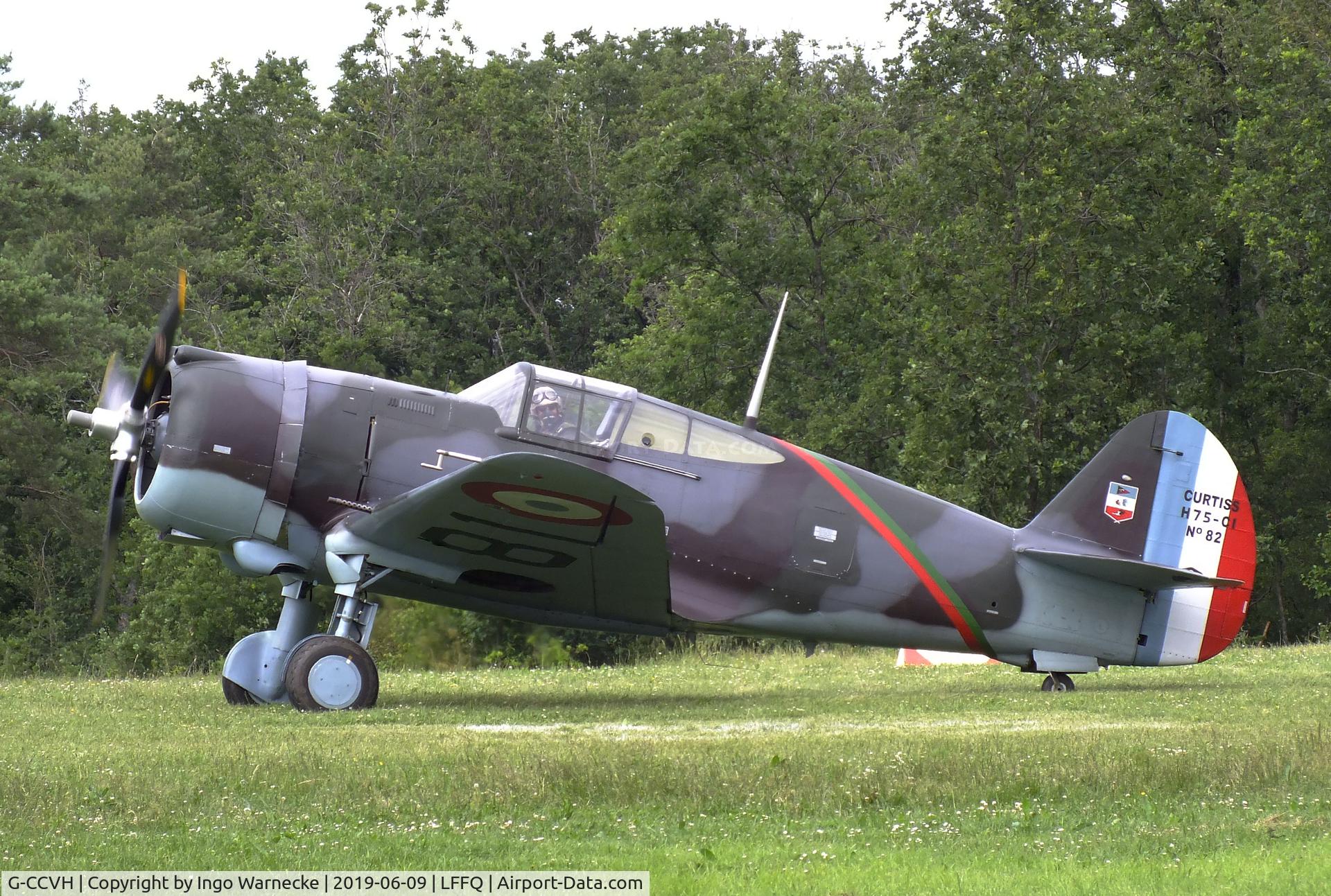 G-CCVH, 1939 Curtiss H-75A-1 C/N 12881, Curtiss H-75A-1 Hawk at the meeting aerien 2019, La-Ferte-Alais