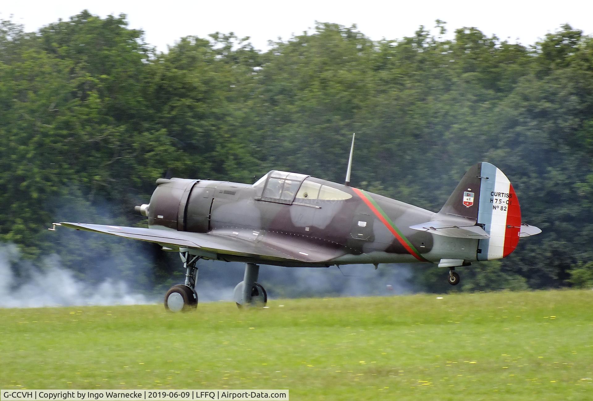 G-CCVH, 1939 Curtiss H-75A-1 C/N 12881, Curtiss H-75A-1 Hawk at the meeting aerien 2019, La-Ferte-Alais
