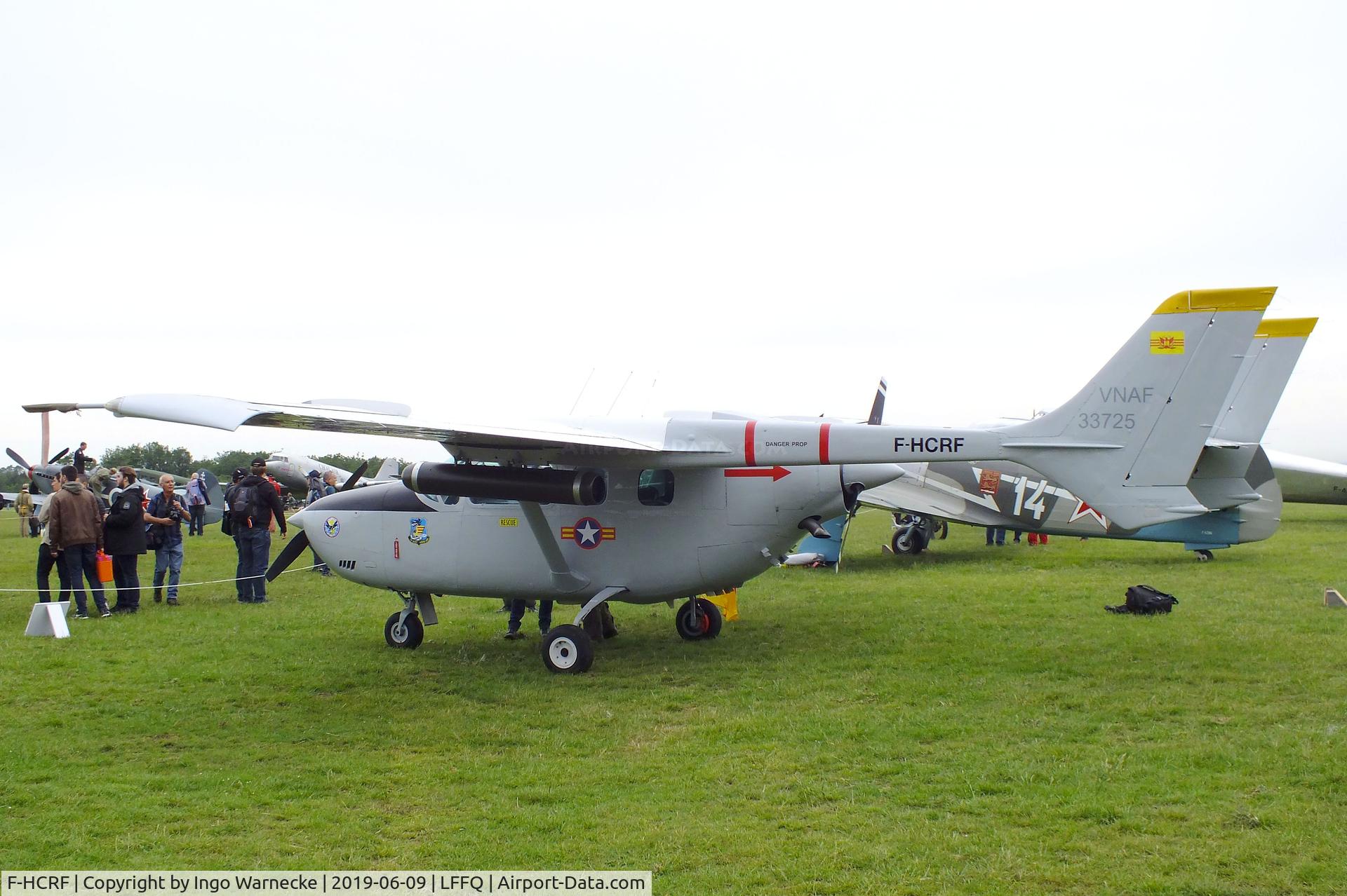 F-HCRF, Reims Cessna F337G Super Skymaster C/N 0025, Cessna (Reims) F337G Super Skymaster, displayed as O-2 of the SVAF, at the meeting aerien 2019, La-Ferte-Alais