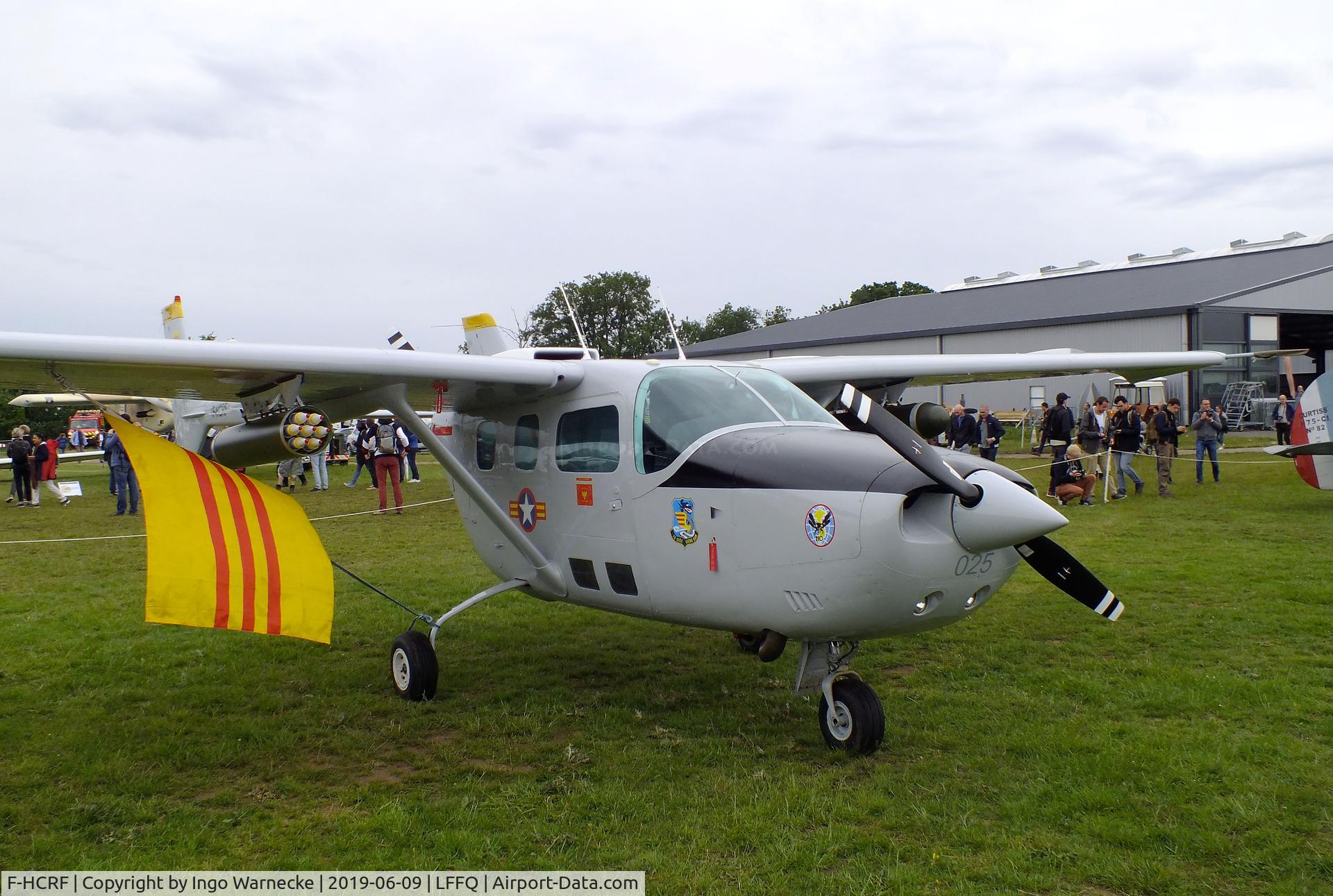 F-HCRF, Reims Cessna F337G Super Skymaster C/N 0025, Cessna (Reims) F337G Super Skymaster, displayed as O-2 of the SVAF, at the meeting aerien 2019, La-Ferte-Alais