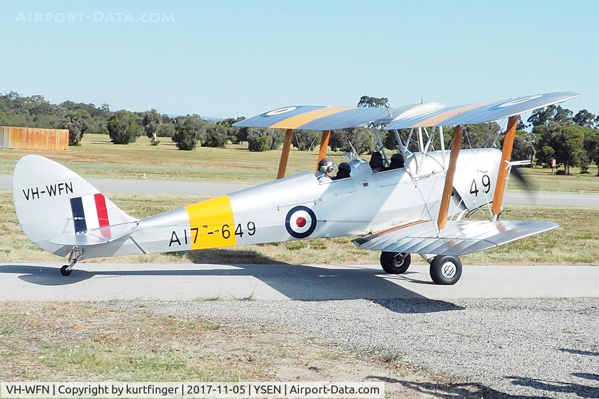 VH-WFN, 1942 De Havilland Australia DH-82A Tiger Moth C/N DHA799, De Havilland DH-82A Tiger Moth VH-WFN former RAAF serial A17-649 Serpentine airfield 05/11/17.