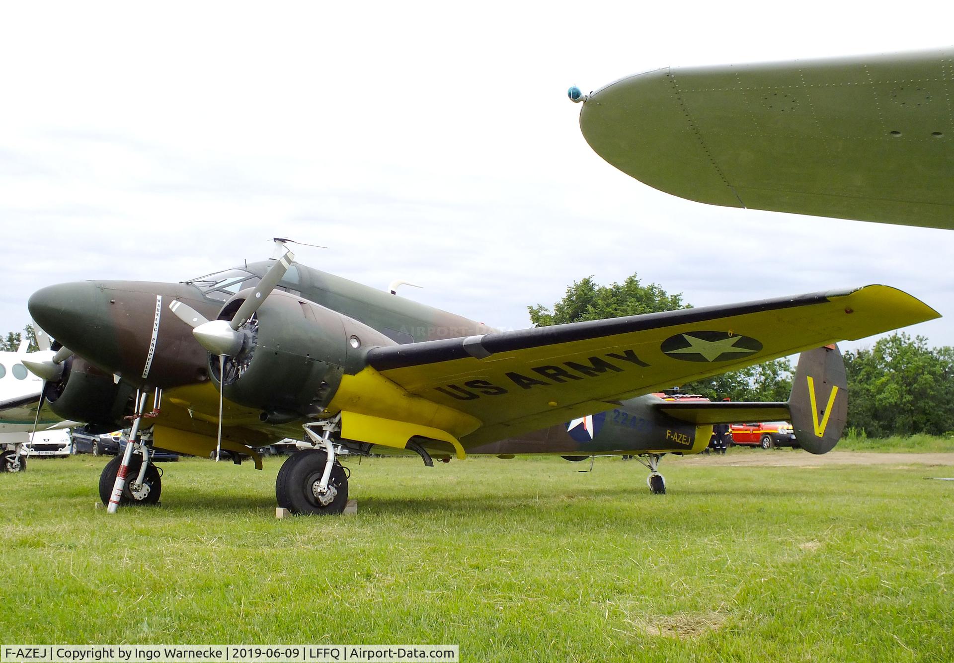 F-AZEJ, 1958 Beech E18S C/N BA-359, Beechcraft E18S Twin Beech at the Meeting Aerien 2019, La-Ferte-Alais