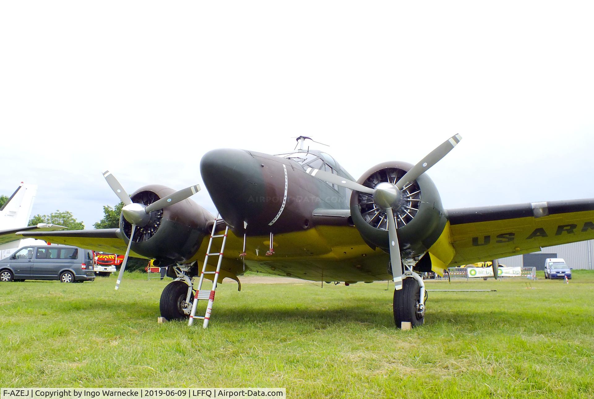 F-AZEJ, 1958 Beech E18S C/N BA-359, Beechcraft E18S Twin Beech at the Meeting Aerien 2019, La-Ferte-Alais