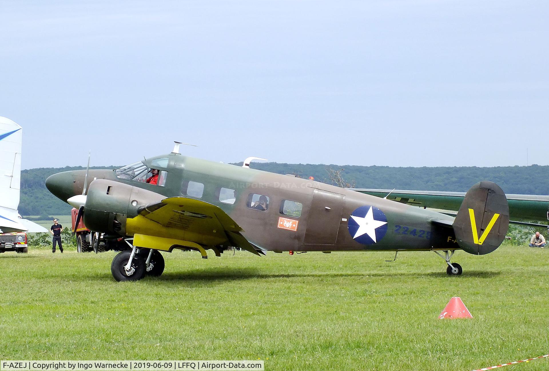 F-AZEJ, 1958 Beech E18S C/N BA-359, Beechcraft E18S Twin Beech at the Meeting Aerien 2019, La-Ferte-Alais