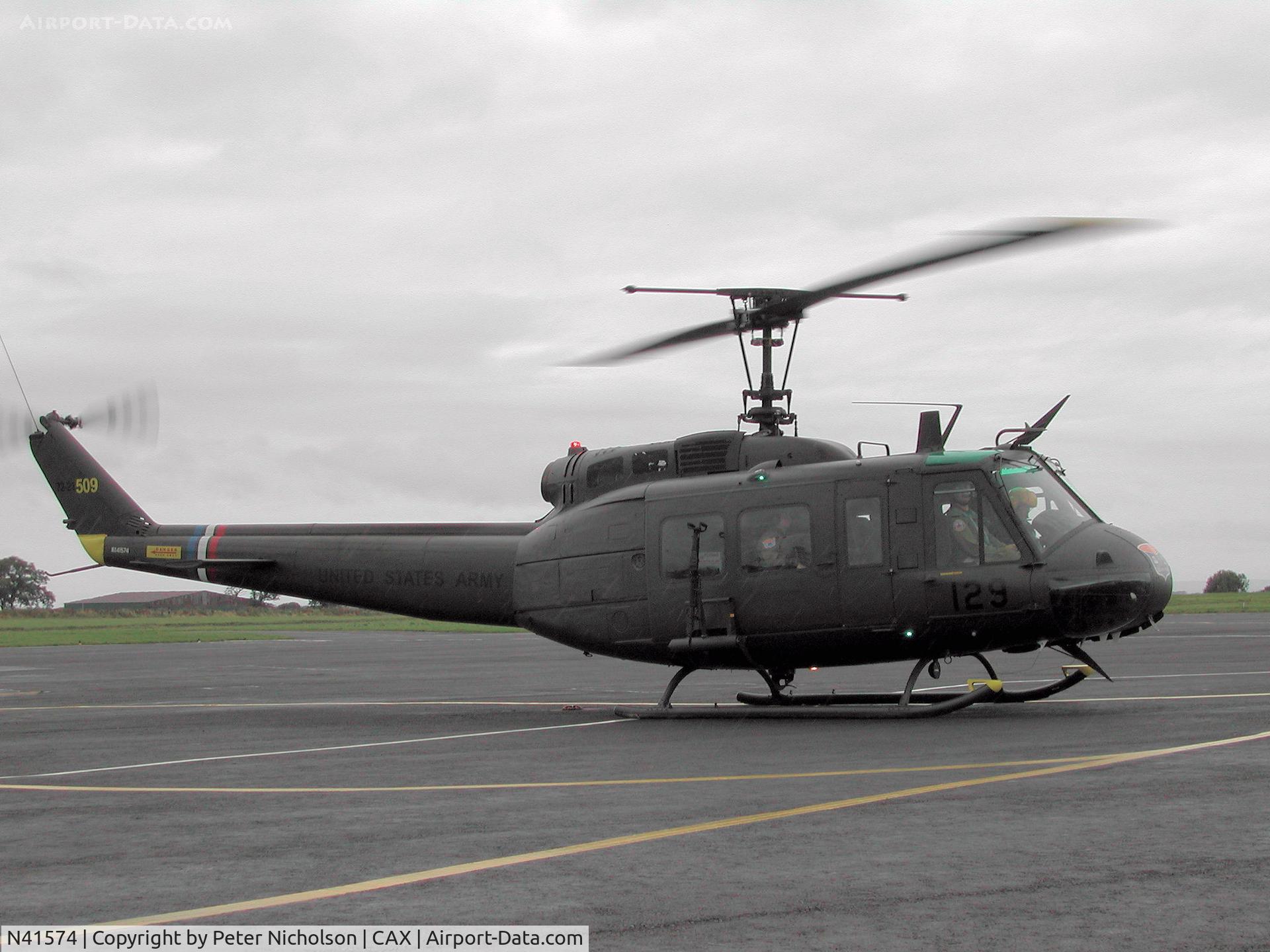 N41574, 1972 Bell UH-1H Iroquois C/N 13208, This restored UH-1H Iroquois visited Carlisle en route to Scotland in September 2005.