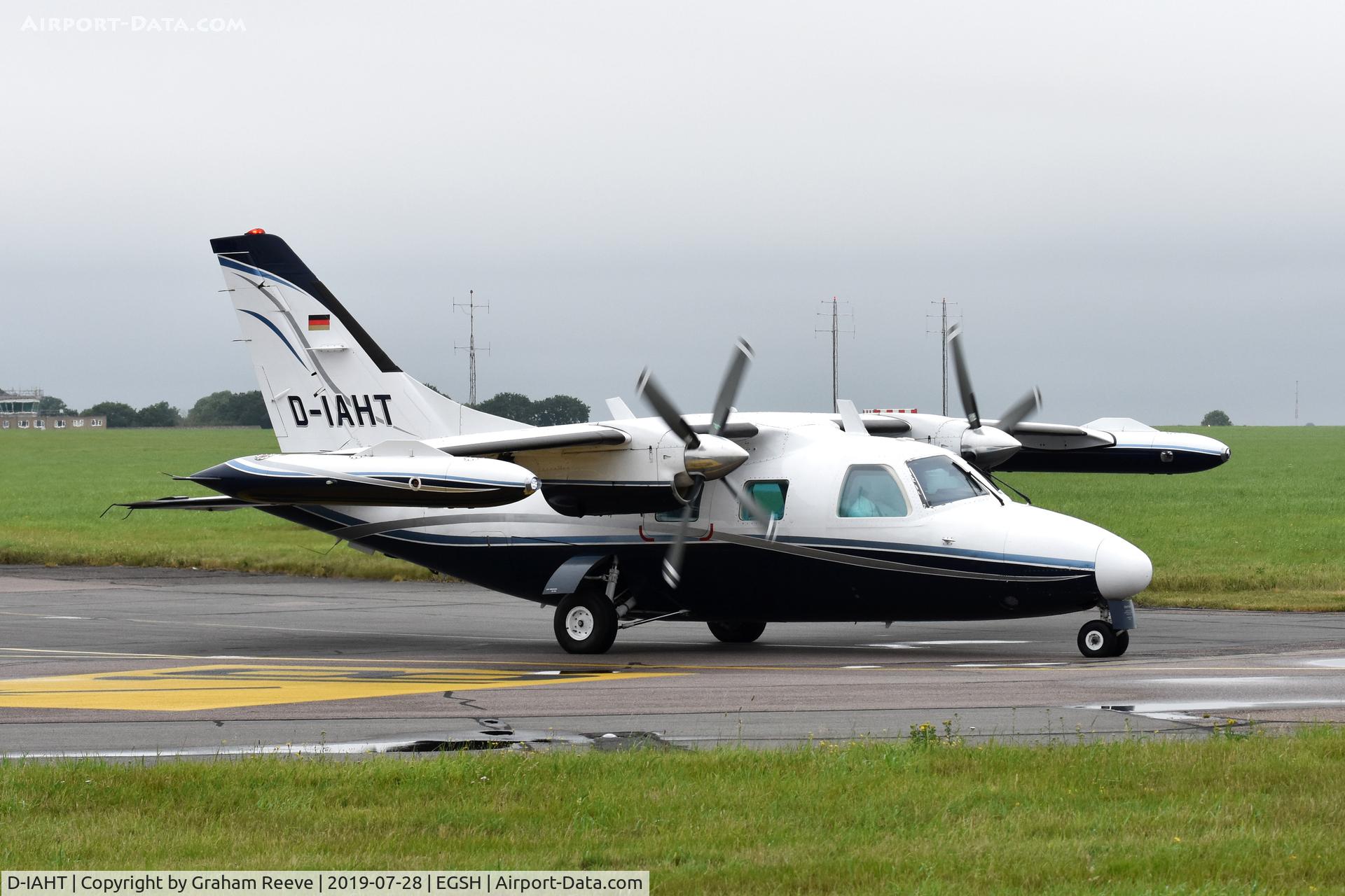 D-IAHT, 1977 Mitsubishi MU-2B-26A C/N 352SA, Departing from Norwich.