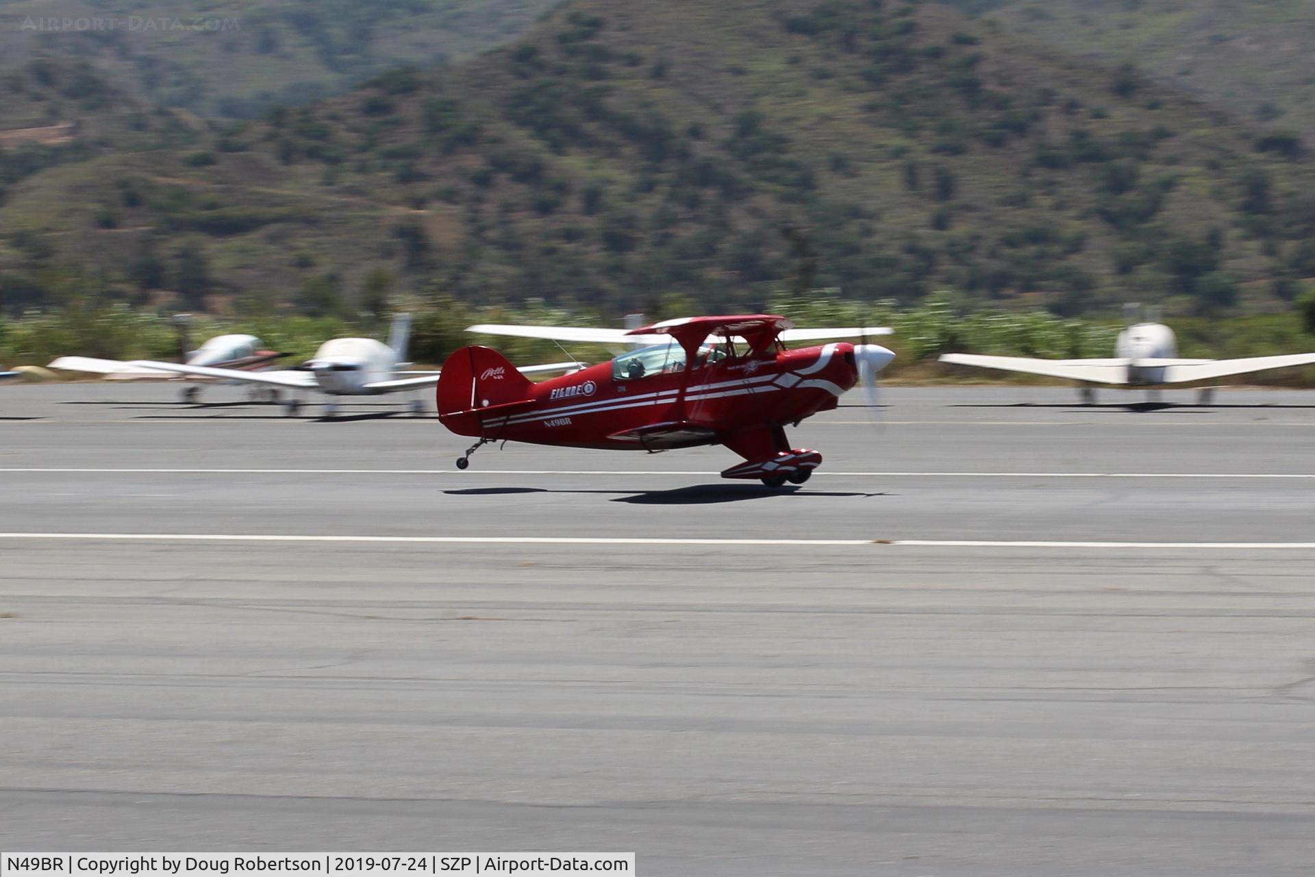 N49BR, Pitts S-2A Special C/N 2212, 1983 Aerotek PITTS S-2A SPECIAL, Lycoming AEIO-360 180 Hp, landing roll Rwy 22