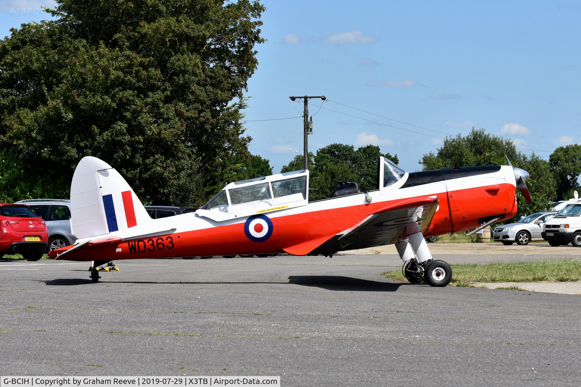 G-BCIH, 1951 De Havilland DHC-1 Chipmunk 22 C/N C1/0304, Parked at Tibenham.