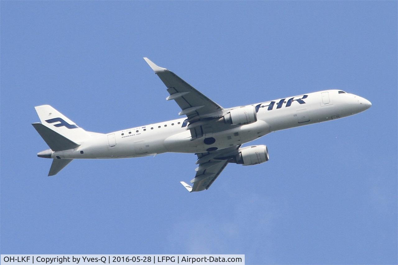 OH-LKF, 2007 Embraer 190LR (ERJ-190-100LR) C/N 19000066, Embraer 190LR, Take off rwy 06R, Roissy Charles De Gaulle airport (LFPG-CDG)