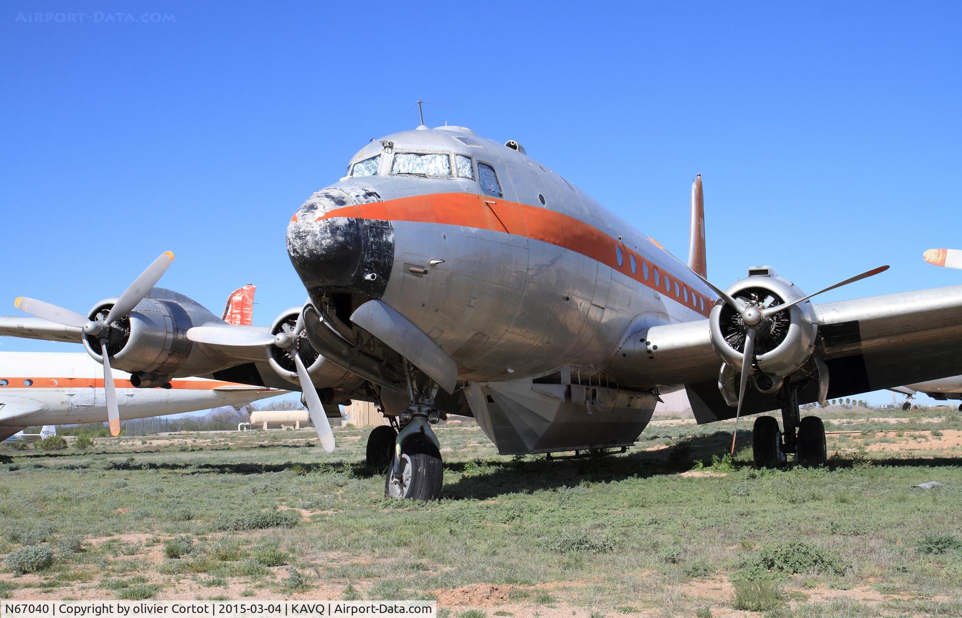 N67040, 1944 Douglas DC4A (C54B) C/N 27232, note the custom made retardant tank under the fuselage