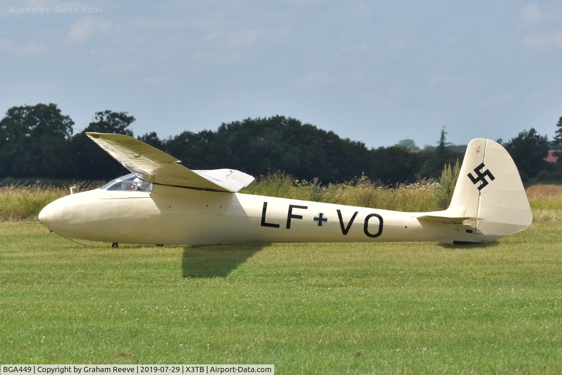 BGA449, Jacobs DFS 108-70 Olympia-Meise C/N 227, Departing from Tibenham.
