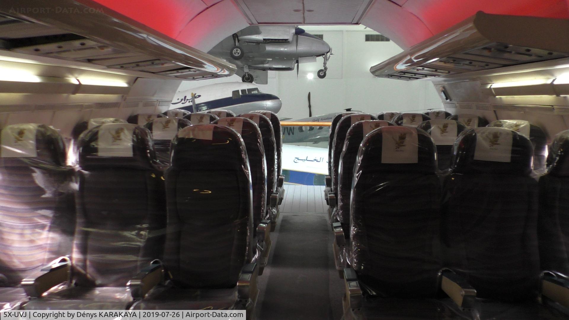 5X-UVJ, 1969 Vickers Super VC10 Srs 1154 C/N 884, Front cabin of the 5X-UVJ at Al Mahatta Museum, Sharjah's former airfield, UAE
