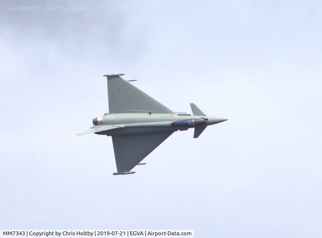 MM7343, Eurofighter F-2000A Typhoon C/N IS069, Typhoon on an knife-edge pass during RIAT 2019 Fairford