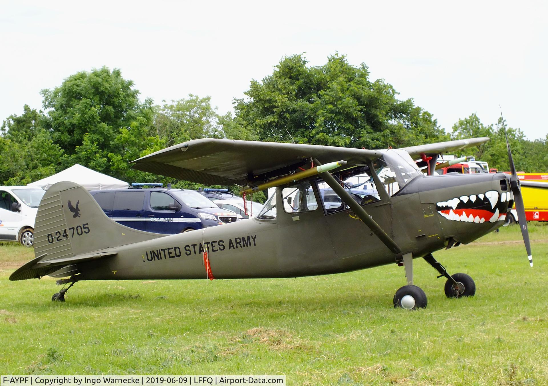F-AYPF, 1959 Cessna O-1E (L-19A-CE) Bird Dog C/N 24705, Cessna L-19A (305A, O-1A) Bird Dog at the Meeting Aerien 2019, La-Ferte-Alais
