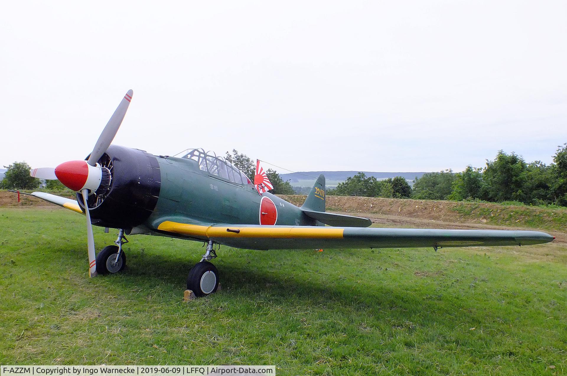 F-AZZM, 2000 North American AT-6B Texan C/N SA-32, North American AT-6B Texan (converted to A6M Zero-look-alike) at the Meeting Aerien 2019, La-Ferte-Alais