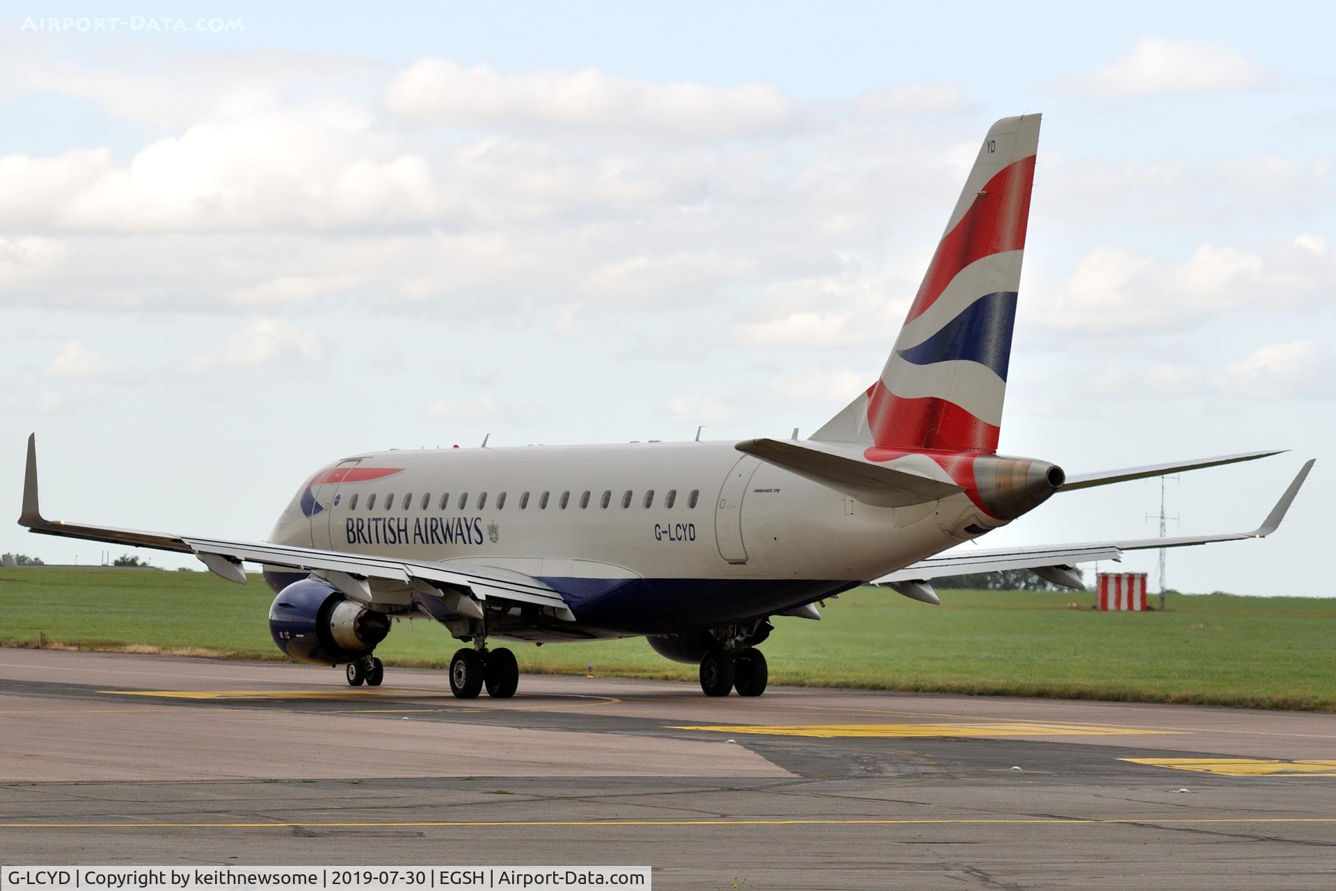 G-LCYD, 2009 Embraer 170STD (ERJ-170-100STD) C/N 17000294, Crew training duties.