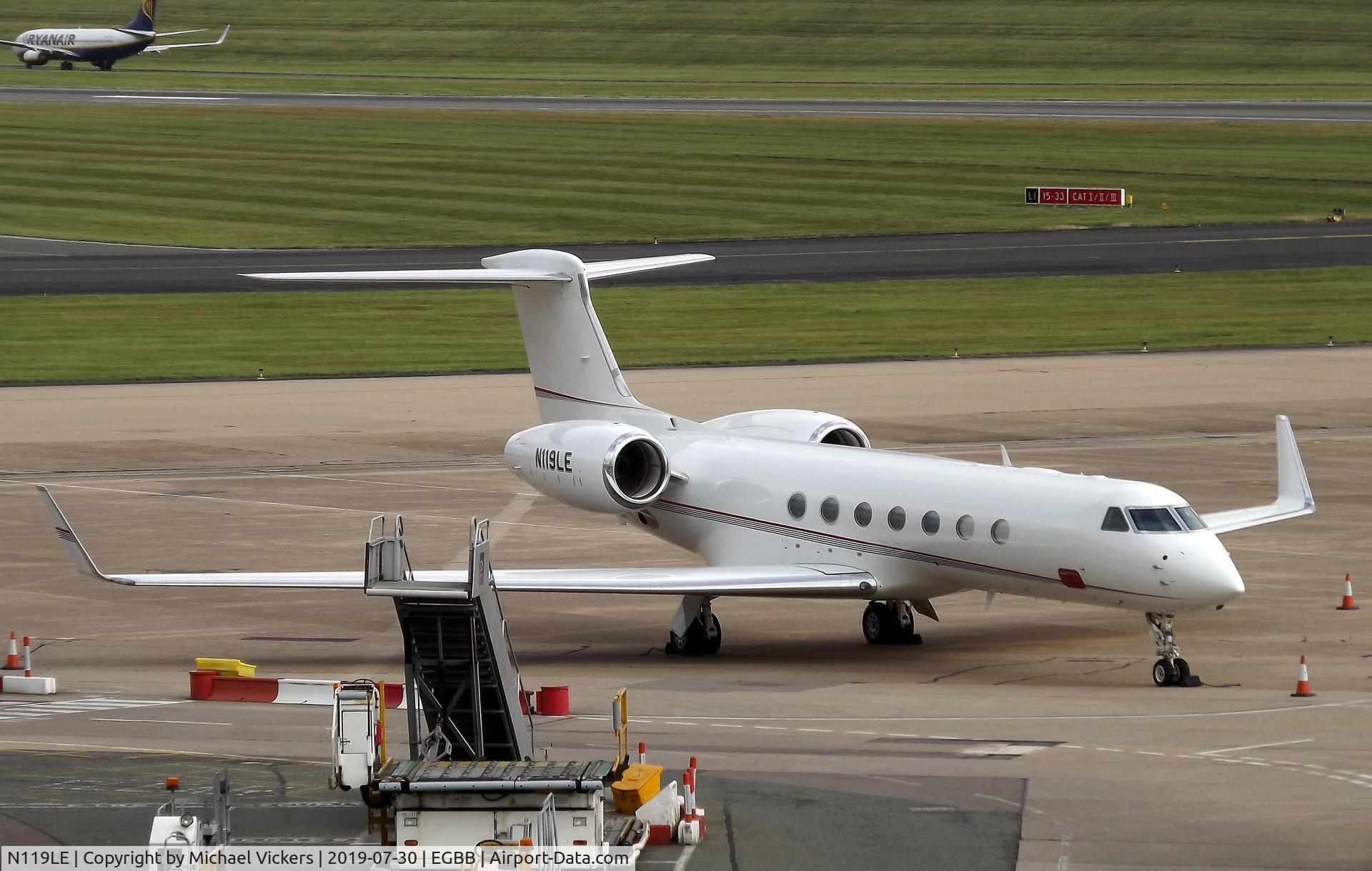 N119LE, 2011 Gulfstream Aerospace GV-SP (G550) C/N 5333, Parked on the elmdon apron
