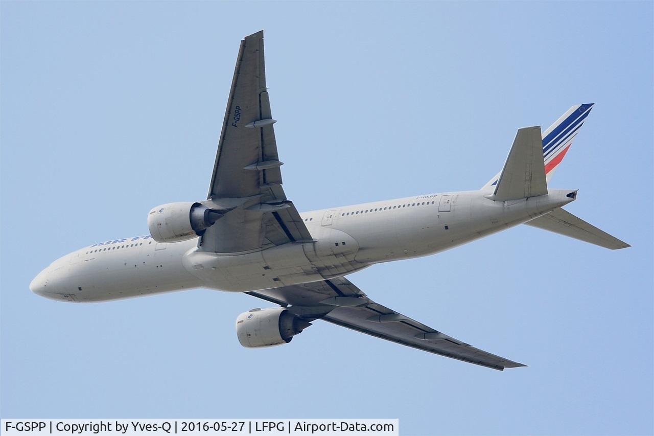 F-GSPP, 2001 Boeing 777-228/ER C/N 30615, Boeing 777-228 (ER), Take off rwy 27L, Paris-Roissy Charles De Gaulle airport (LFPG-CDG)