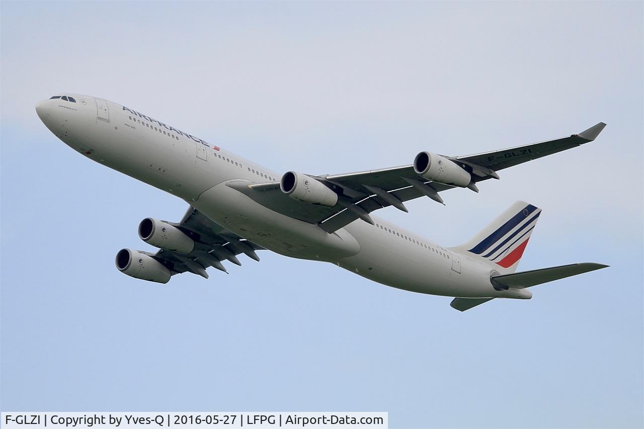 F-GLZI, 1995 Airbus A340-312 C/N 084, Airbus A340-312, Take off rwy 27L, Roissy Charles De Gaulle airport (LFPG-CDG)