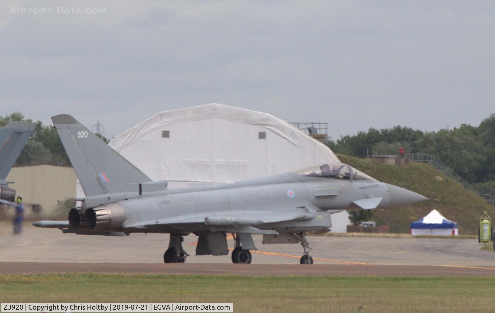 ZJ920, 2005 Eurofighter EF-2000 Typhoon FGR4 C/N 0067/BS011, Typhoon taxiing for take-off at RIAT 2019 RAF Fairford