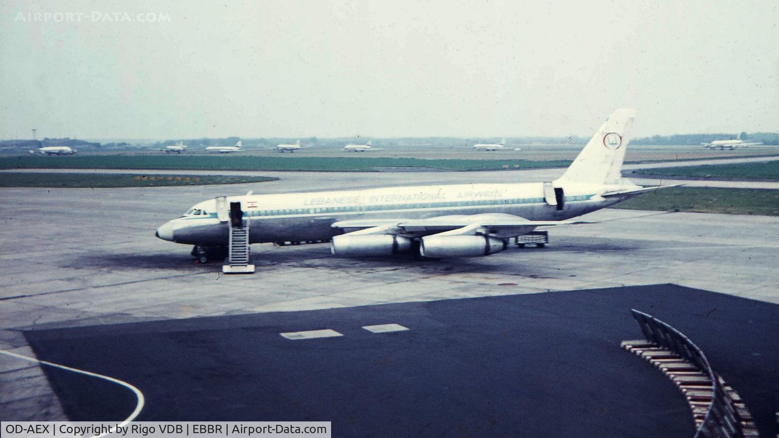 OD-AEX, 1961 Convair CV-990-30A-5 Coronado C/N 30-10-10, At EBBR in 1967 or 1968.