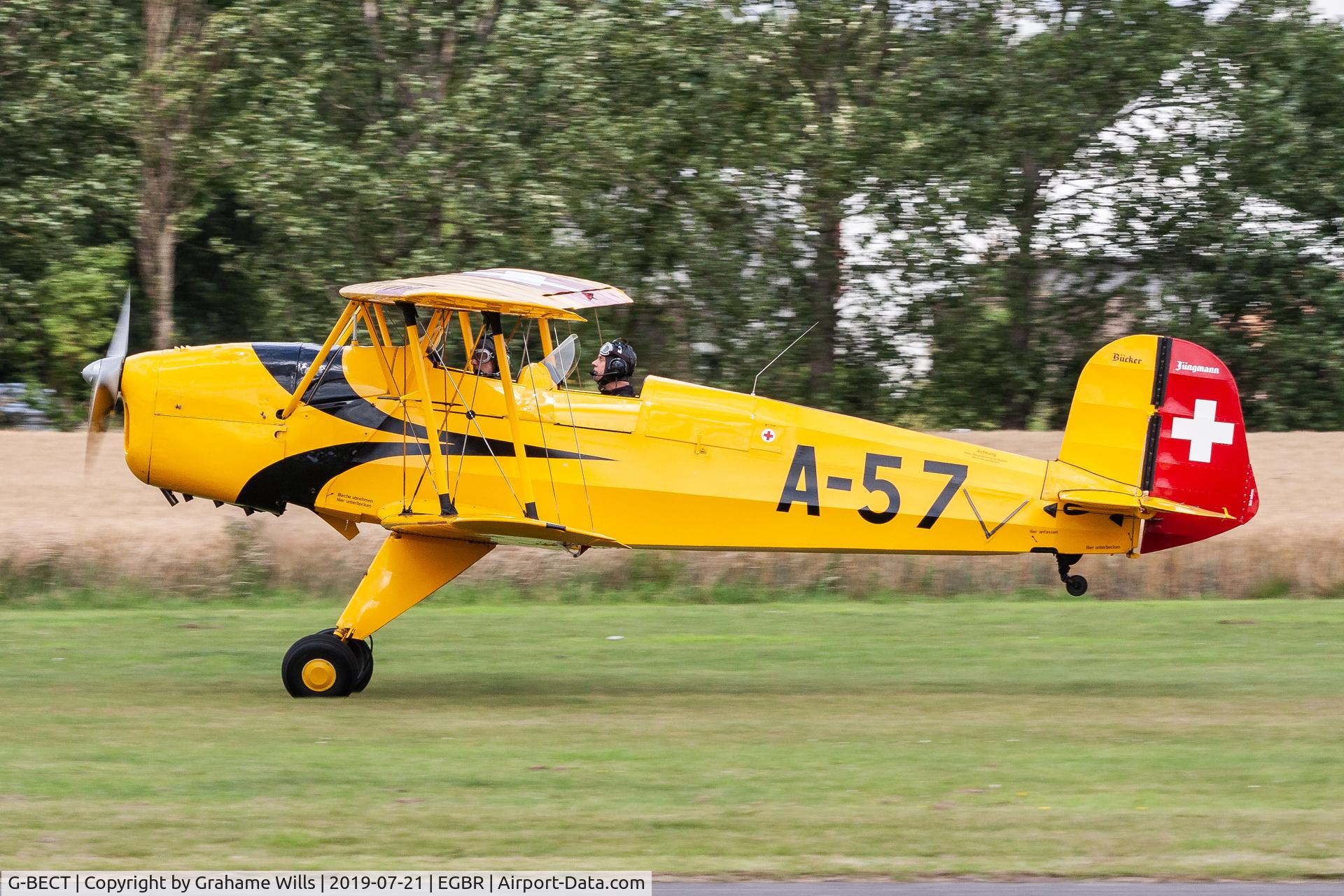 G-BECT, 1957 CASA 1-131E Srs 2000 Jungmann C/N 3974, CASA 1.131E Jungmann A-57 (G-BECT) Alpha 57 Group, Breighton 21/7/19