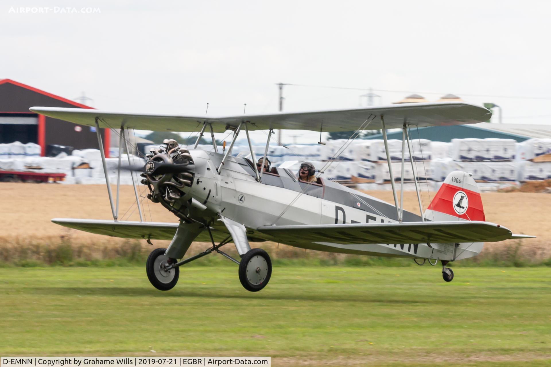 D-EMNN, 1936 Focke-Wulf Fw 44J Stieglitz C/N 1904, Focke Wulf Fw.44J Stieglitz D-EMNN, Breighton 21/7/19