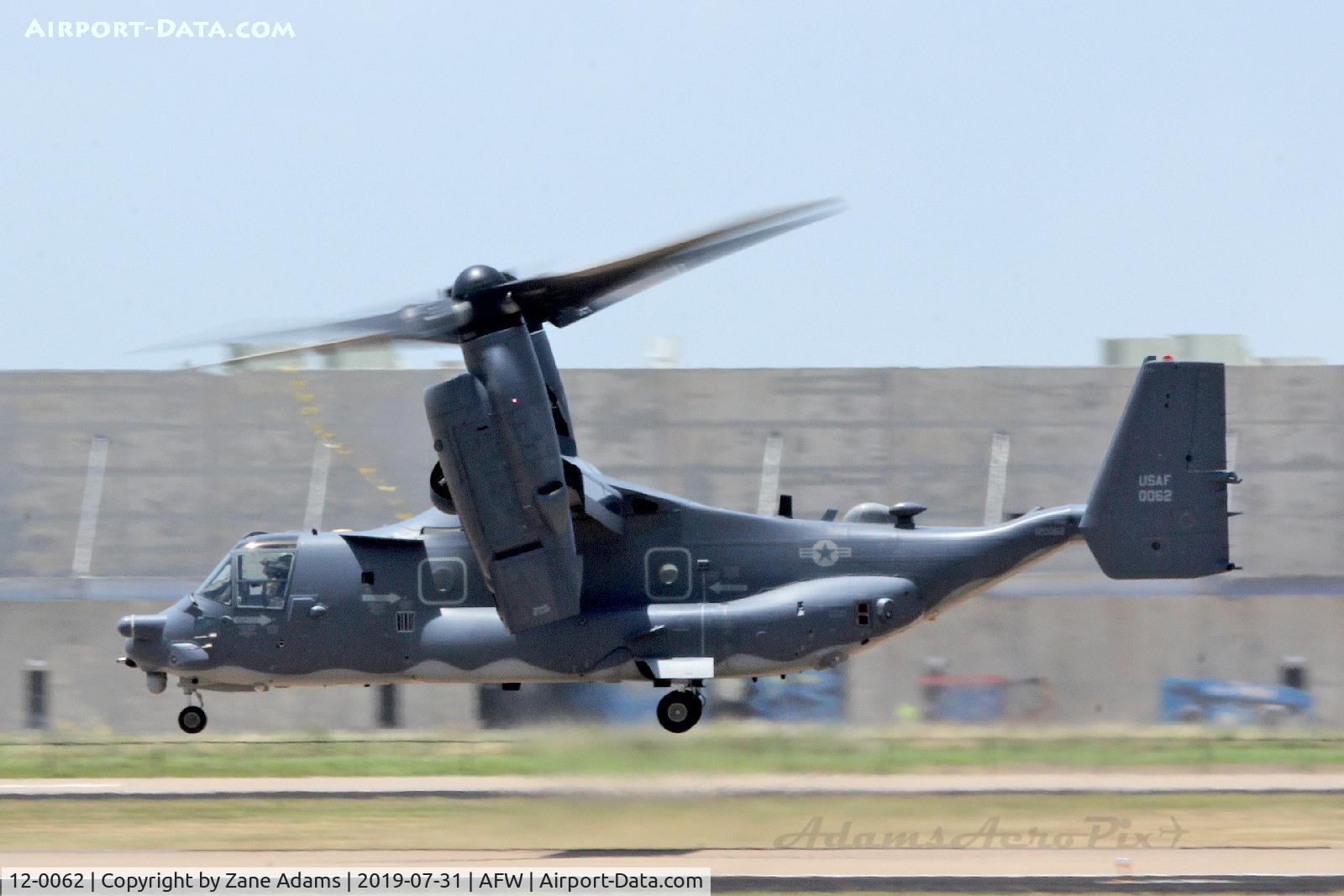 12-0062, Bell-Boeing CV-22B Osprey C/N D1043, USAF CV-22B departing Alliance Airport -Fort Worth,TX
