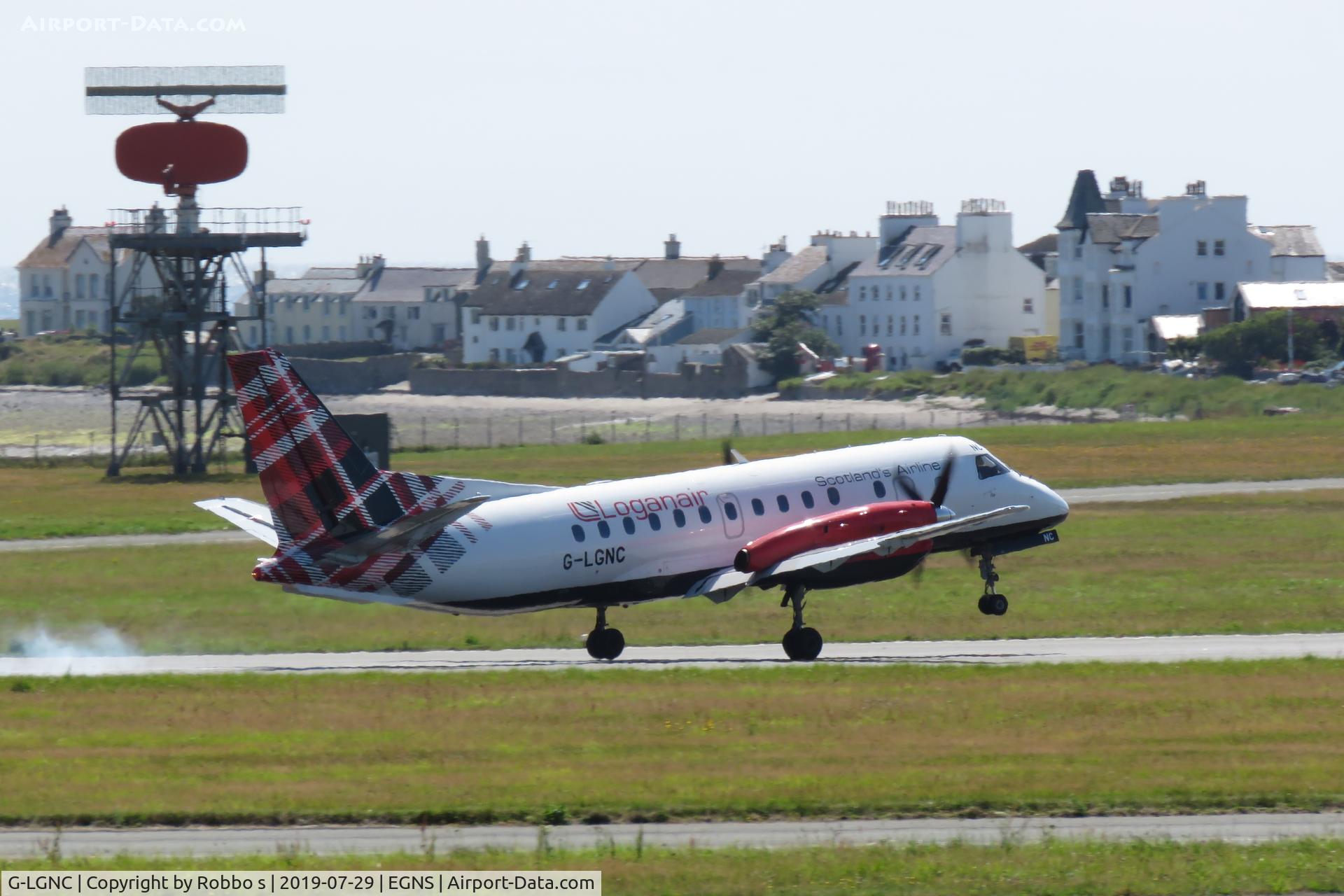 G-LGNC, 1992 Saab 340B C/N 340B-318, G-LGNC SF340B at of Loganair at Ronaldsway Airport IOM.