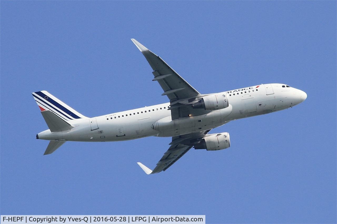 F-HEPF, 2013 Airbus A320-214 C/N 5719, Airbus A320-214, Take off rwy 06R, Roissy Charles De Gaulle airport (LFPG-CDG)