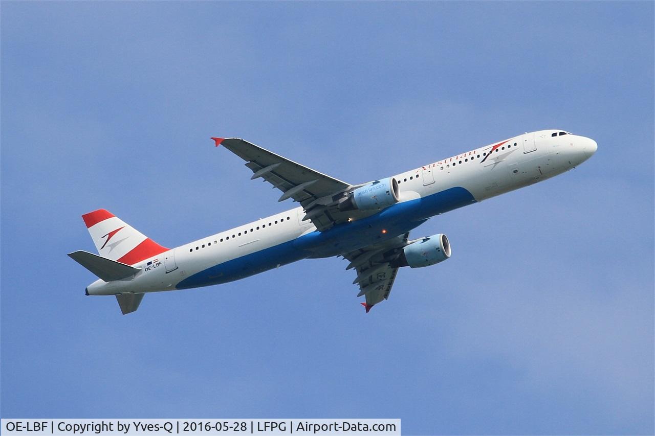 OE-LBF, 2001 Airbus A321-211 C/N 1458, Airbus A321-211, Take off rwy 06R, Roissy Charles De Gaulle airport (LFPG-CDG)