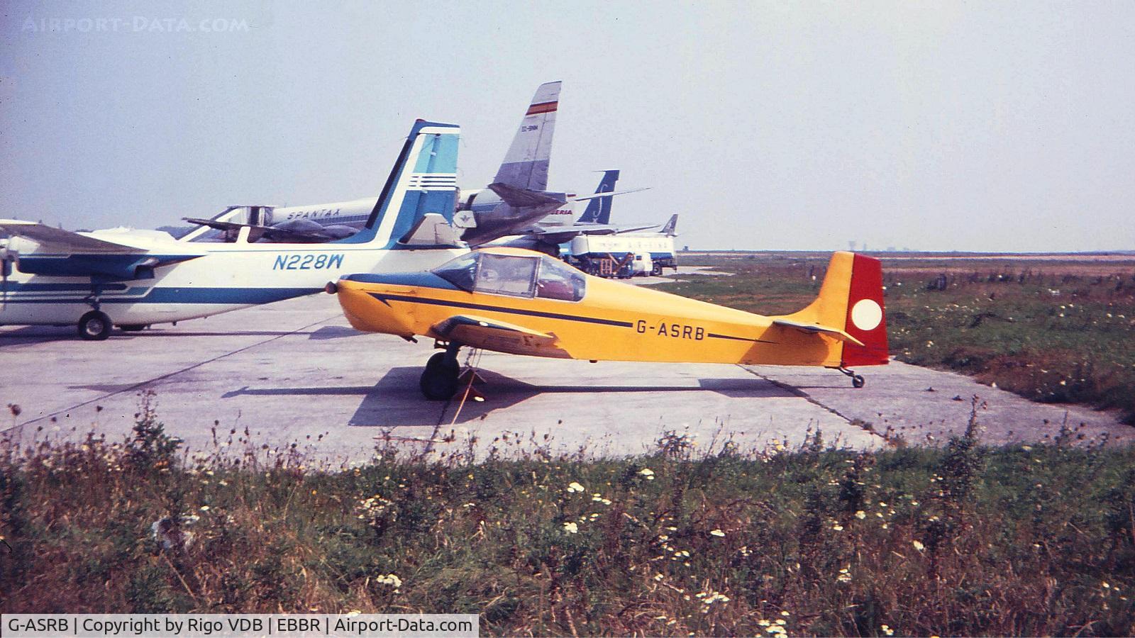 G-ASRB, 1964 Rollason Druine D-62B Condor C/N RAE/608, At Brussels in late 1960's.
