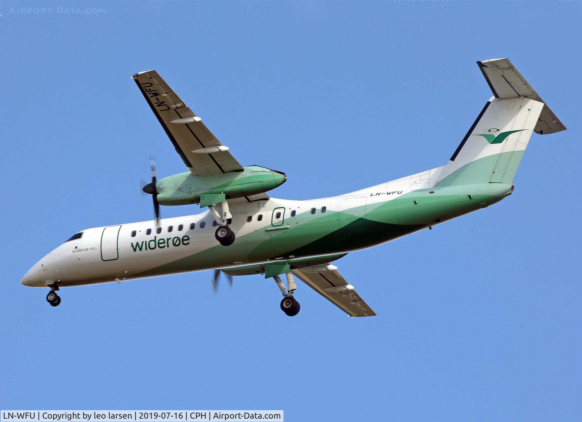 LN-WFU, 2003 De Havilland Canada DHC-8-311 Dash 8 C/N 592, Copenhagen 16.7.2019 on final to R-04R
