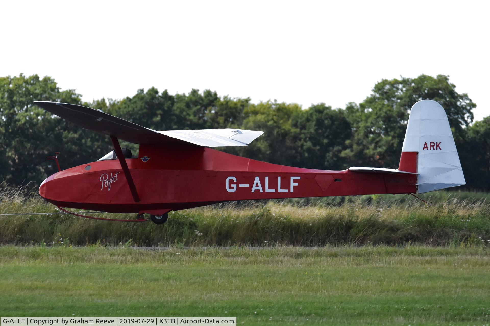 G-ALLF, 1948 Slingsby T-30A Prefect C/N 548, Departing from Tibenham.