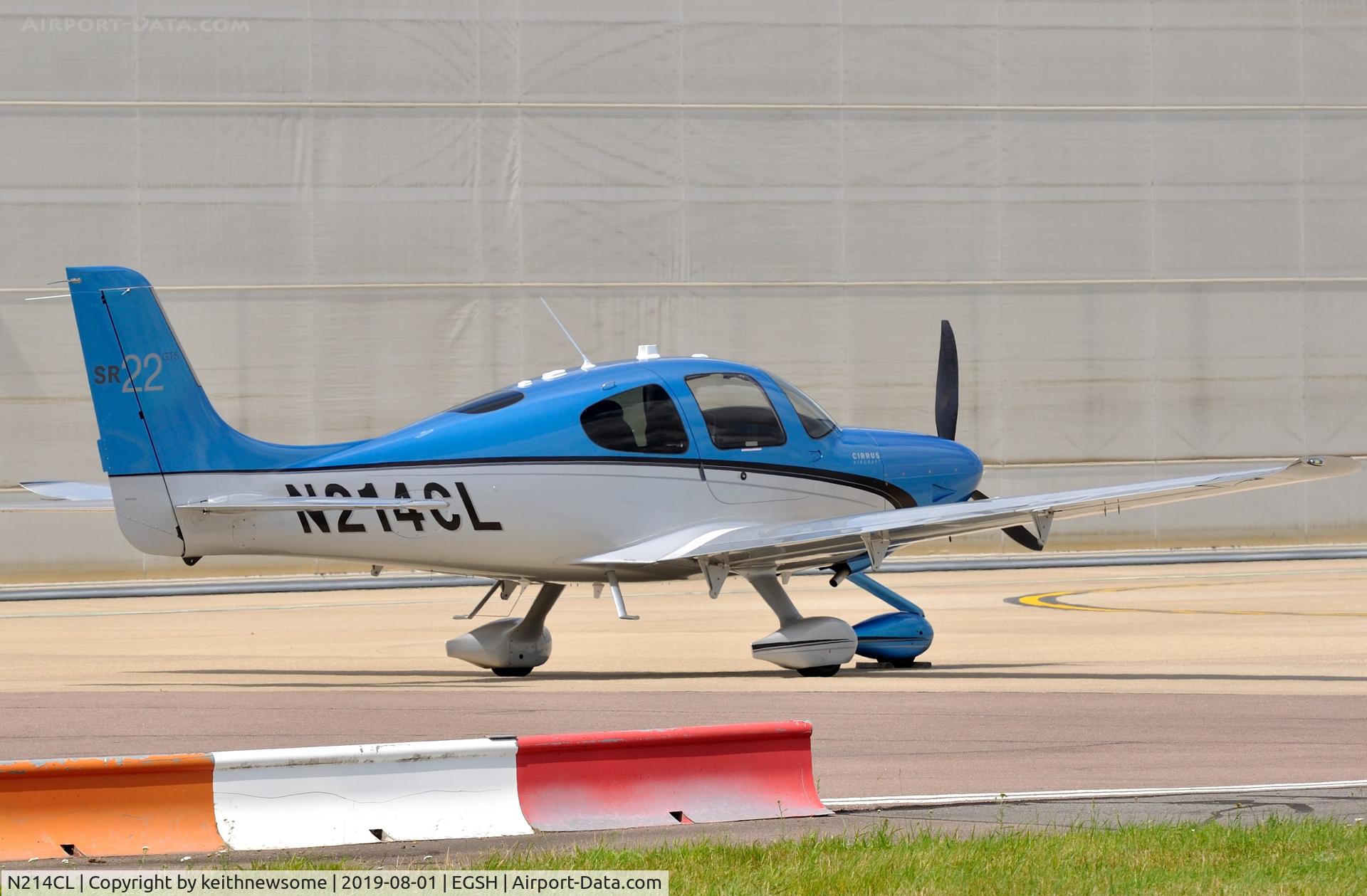 N214CL, 2012 Cirrus SR22 GTS C/N 3830, Nice visitor parked at Norwich.