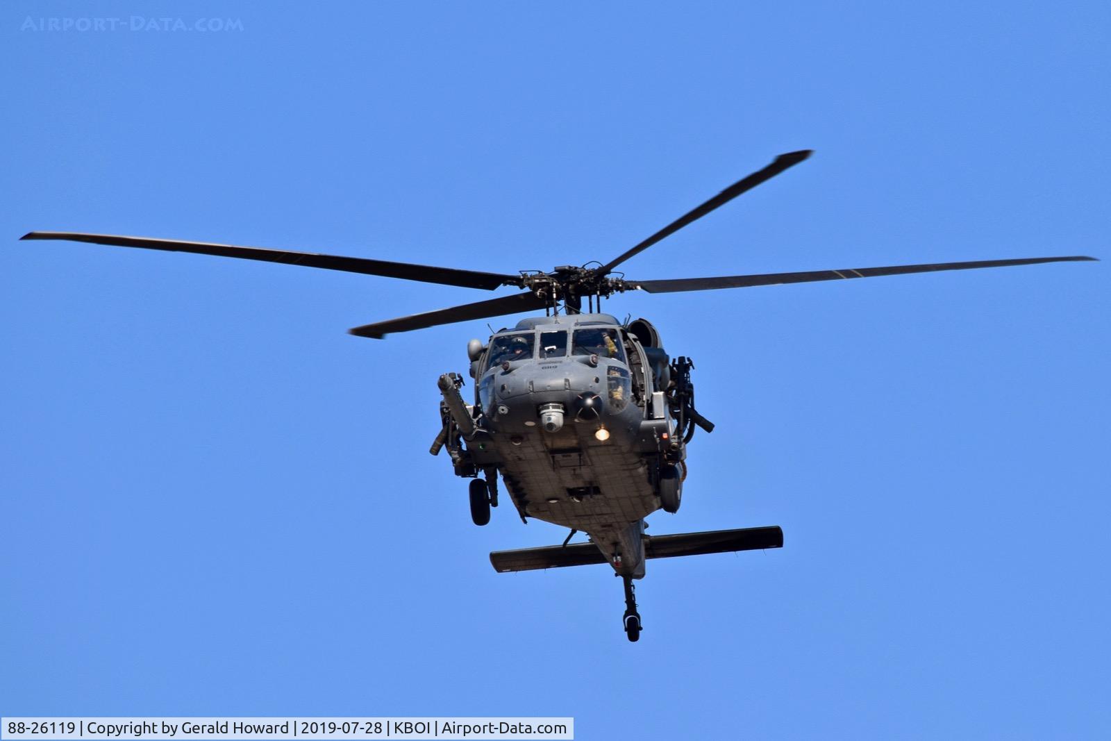 88-26119, 1988 Sikorsky HH-60G Pave Hawk C/N 70-1339, Departing BOI. 129th RQS, CA ANG, Moffett Field, CA.
