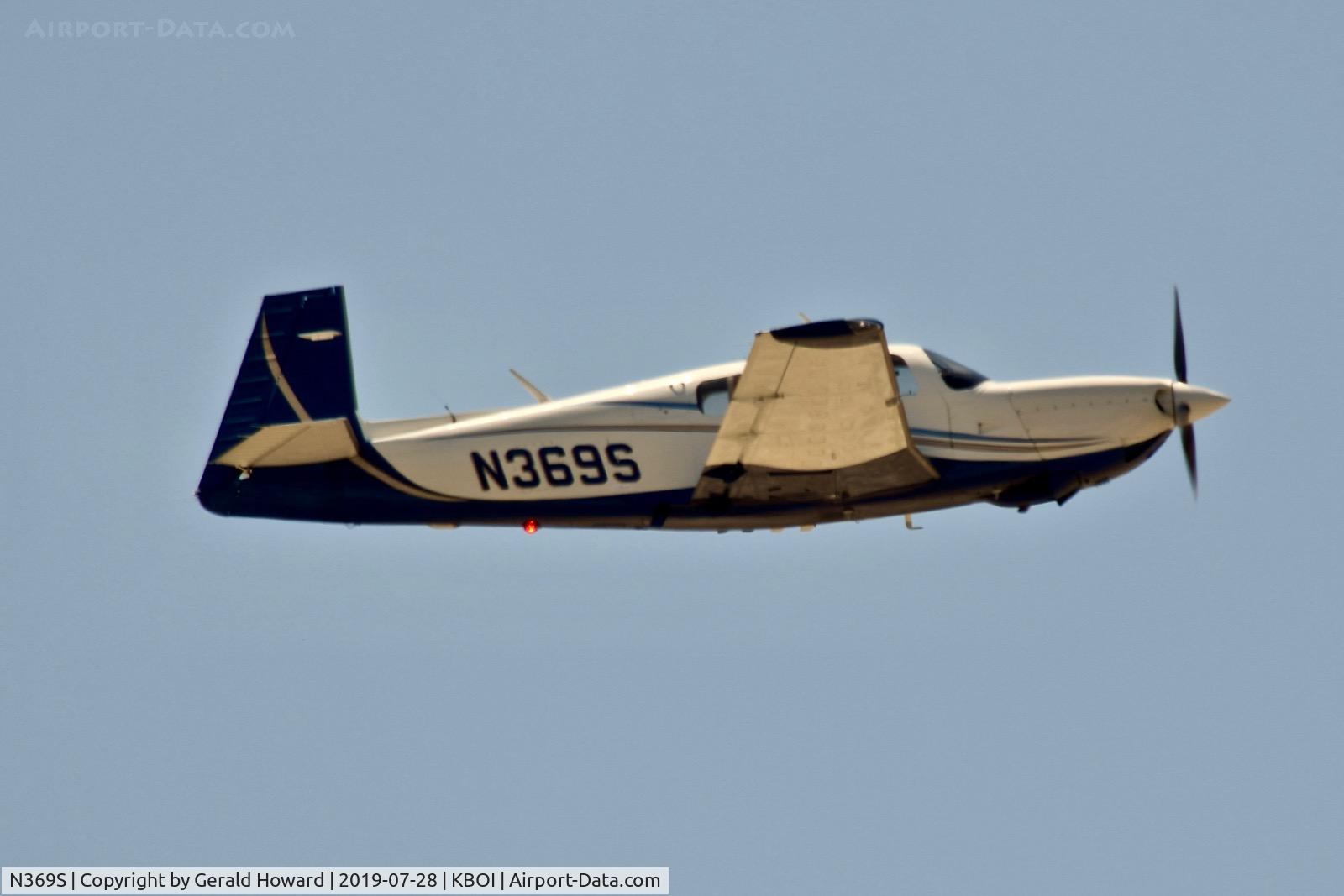 N369S, 1991 Mooney M20M Bravo C/N 27-0093, Departing BOI.