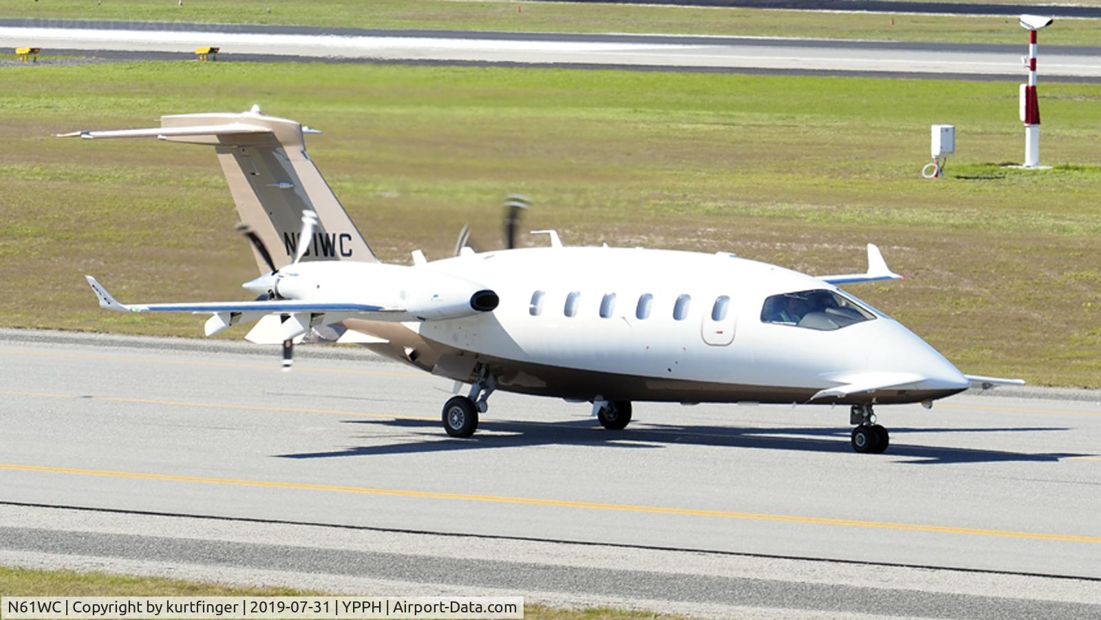 N61WC, 2016 Piaggio P-180 Avanti II EVO C/N 3001, Piaggio P180 EVO. N61WC heading runway 03 YPPH 310719.