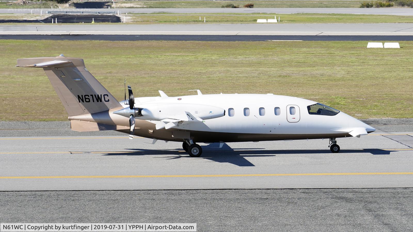 N61WC, 2016 Piaggio P-180 Avanti II EVO C/N 3001, Piaggio P180 EVO. N61WC heading for runway 03 YPPH 310719.