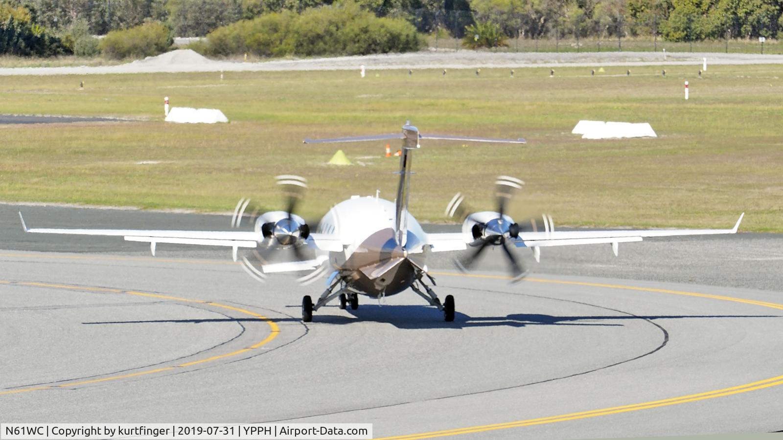 N61WC, 2016 Piaggio P-180 Avanti II EVO C/N 3001, Piaggio P180 EVO. N61WC heading for runway 03 YPPH 310719.